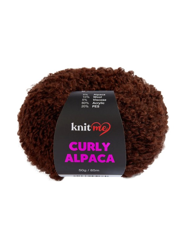 17 Koyu Kahve - Alpaca Ve Yün Karışımlı Kıvırcık Dokulu Yumuşak Peluş İp