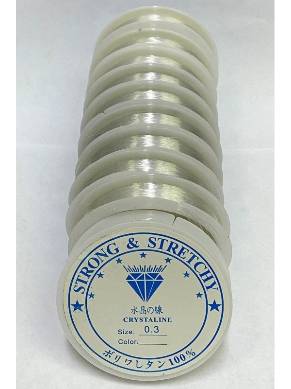 10 Adet 0,3 mm Makara Sıkı Misina - Lastiksiz Düz Misina - Boncuk Misinası - Takı Misinası