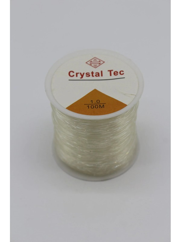 1,0 mm Şeffaf Lastikli Silikon Misina- Elişi Takı Aksesuar Esnek Lastik Misine İpi 100 Mt