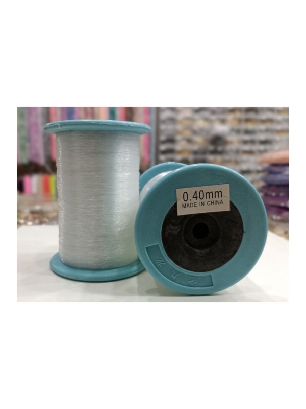 0,40 mm Lastiksiz Şeffaf Düz Misina İpi (Kristal, İnci Çanta ve Aksesuar Yapımına Uygundur)