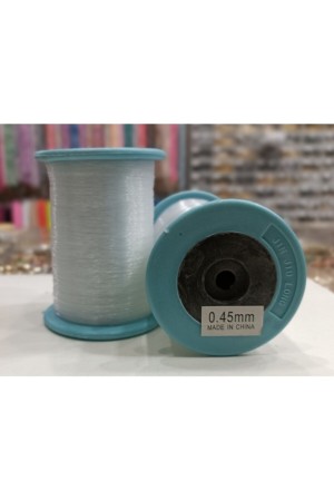 0,45 mm Lastiksiz Şeffaf Düz Misina İpi (Kristal, İnci Çanta ve Aksesuar Yapımına Uygundur)