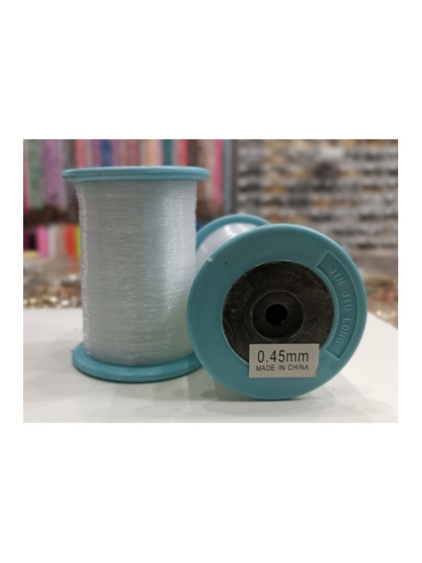 0,45 mm Lastiksiz Şeffaf Düz Misina İpi (Kristal, İnci Çanta ve Aksesuar Yapımına Uygundur)