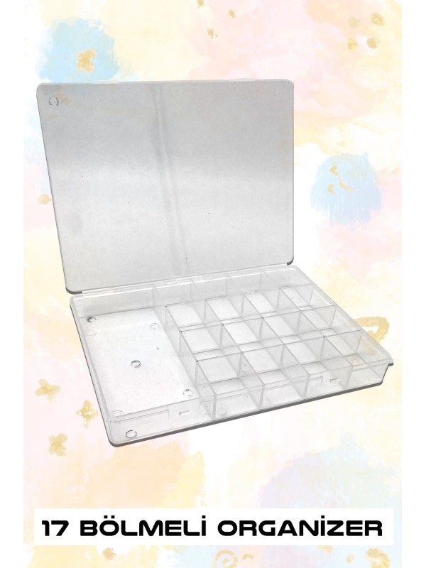 Hobi ve Boncuk Kutusu Büyük Boy 17 Bölmeli 25x18 cm