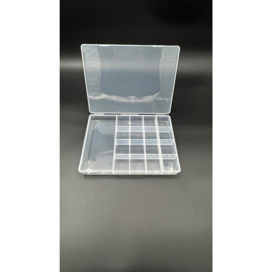 Hobi ve Boncuk Kutusu Büyük Boy 17 Bölmeli 25x18 cm Hobi ve Boncuk Kutusu Büyük Boy 17 Bölmeli 25x18 cm