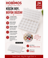 24 Bölmeli 19 cm Şeffaf Plastik Takı Boncuk Saklama Kutusu