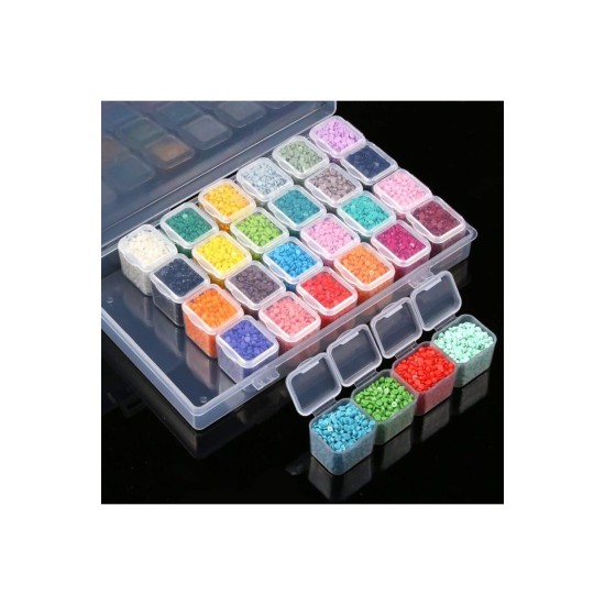 1 Adet 28 Bölmeli ( 7 Tane 4'lü ) Kilitli Kapaklı Takı - Boncuk Ve Taş Saklama Kutusu 1 Adet 28 Bölmeli ( 7 Tane 4'lü ) Kilitli Kapaklı Takı - Boncuk Ve Taş Saklama Kutusu