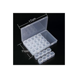 1 Adet 28 Bölmeli ( 7 Tane 4'lü ) Kilitli Kapaklı Takı - Boncuk Ve Taş Saklama Kutusu