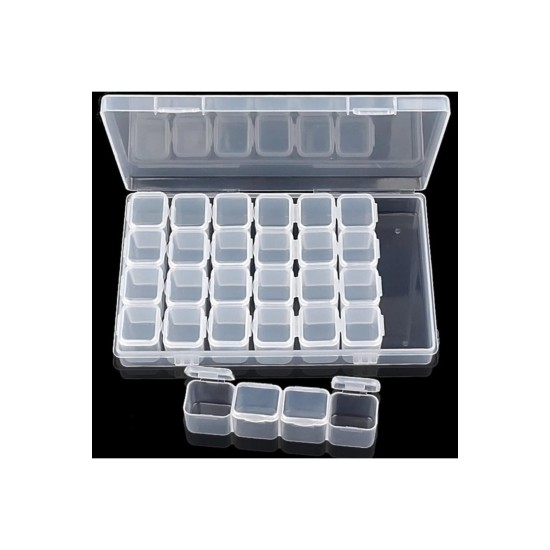 1 Adet 28 Bölmeli ( 7 Tane 4'lü ) Kilitli Kapaklı Takı - Boncuk Ve Taş Saklama Kutusu 1 Adet 28 Bölmeli ( 7 Tane 4'lü ) Kilitli Kapaklı Takı - Boncuk Ve Taş Saklama Kutusu