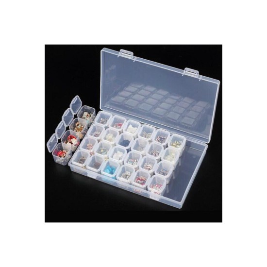 1 Adet 28 Bölmeli ( 7 Tane 4'lü ) Kilitli Kapaklı Takı - Boncuk Ve Taş Saklama Kutusu 1 Adet 28 Bölmeli ( 7 Tane 4'lü ) Kilitli Kapaklı Takı - Boncuk Ve Taş Saklama Kutusu