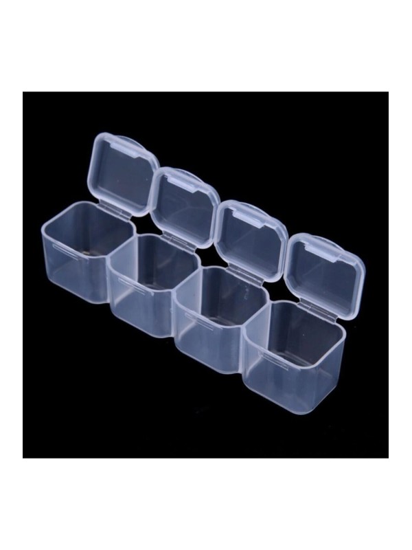 1 Adet 28 Bölmeli ( 7 Tane 4'lü ) Kilitli Kapaklı Takı - Boncuk Ve Taş Saklama Kutusu