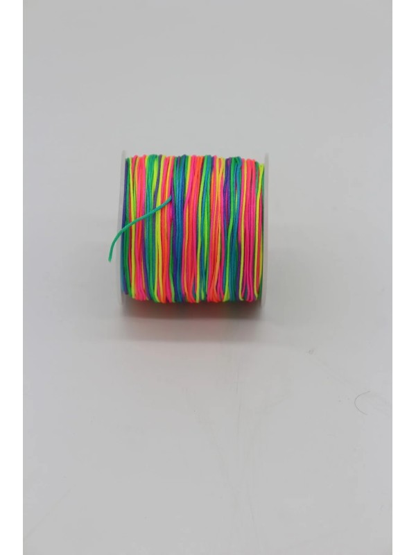 Ebruli - Gökkuşağı - 0,8 mm 100 Metre Paraşüt İpi, Bileklik, Kolye, Takı İpi