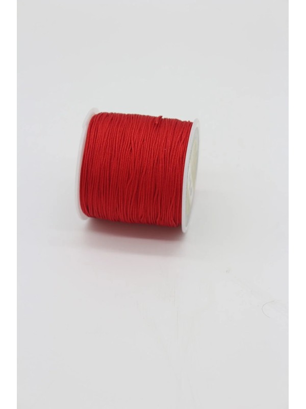 Kırmızı - 0,8 mm 100 Metre Paraşüt İpi, Bileklik, Kolye, Takı İpi