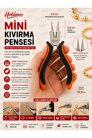 Mini Kıvırma Pensesi 12 cm Keskili Hobi Pensesi