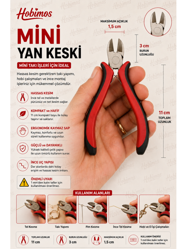 Mini Hobi Yan Keski 4.5" Inç 110 Mm - Hobi, Takı, Aksesuar Yan Keski