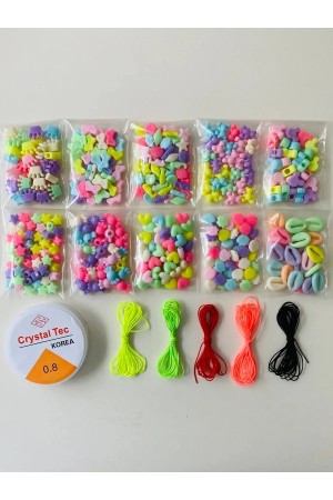 Çocuk Takı Yapım Seti - 10 Çeşit Figür Boncuk - Toplam 100 Gram Boncuk Çocuk Takı Yapım Seti - 10 Çeşit Figür Boncuk - Toplam 100 Gram Boncuk