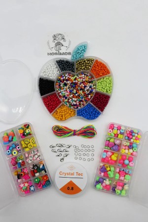 Elma Figürlü ve 10 Bölme 2 Kutulu Hobi ve Takı Yapım Boncuk Seti Elma Figürlü ve 10 Bölme 2 Kutulu Hobi ve Takı Yapım Boncuk Seti