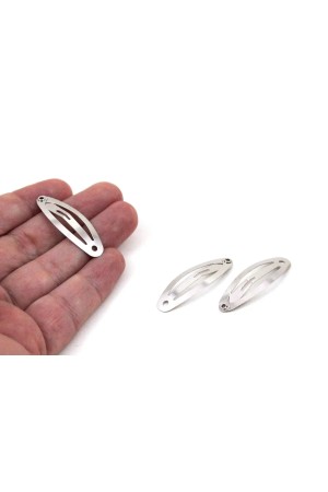 250 Adet 4 cm Nikel Kaplama Çıt Çıt Toka Gümüş Renk