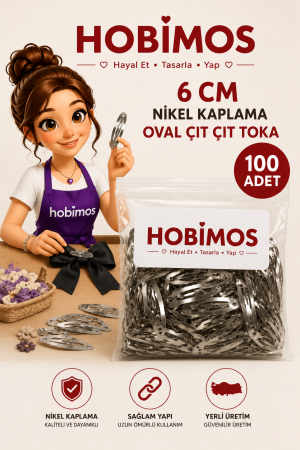100 Adet 6 cm Nikel Kaplama Çıt Çıt Toka Gümüş Renk