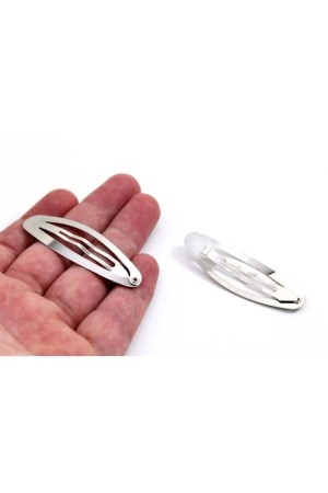 100 Adet 6 cm Nikel Kaplama Çıt Çıt Toka Gümüş Renk