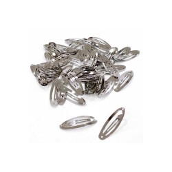 25 Adet 6 Cm Gümüş Klipsli Çıt Çıt Toka Aparatı - Metal Çıt Çıt Toka Aparatı