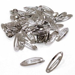 25 Adet 6 Cm Gümüş Klipsli Çıt Çıt Toka Aparatı - Metal Çıt Çıt Toka Aparatı