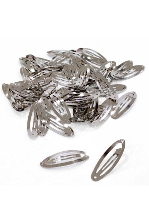 25 Adet 6 Cm Gümüş Klipsli Çıt Çıt Toka Aparatı - Metal Çıt Çıt Toka Aparatı