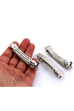 10 Adet 8 cm 1. Sınıf Yerli Üretim Nikel Kaplama Otomatik Saç Tokası