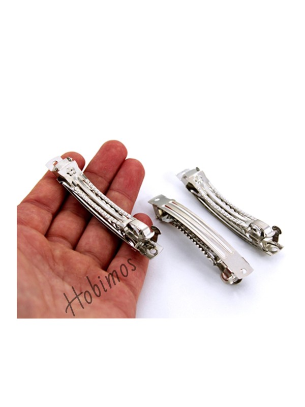 10 Adet 8 cm 1. Sınıf Yerli Üretim Nikel Kaplama Otomatik Saç Tokası